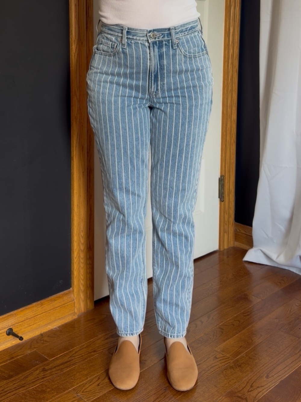 American Eagle Mom Jean - Striped - Long Length